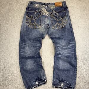 Vtg Artful Dodger Embroidered Baggy Skate Y2k Jesse Pinkman Jeans Men 38 (39x33)